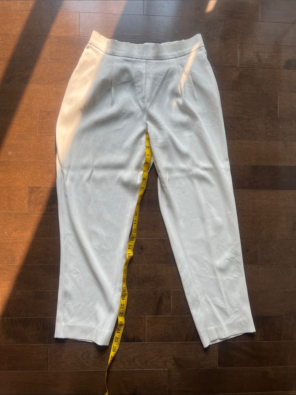 Babaton White Cropped Tapered Dress Pants